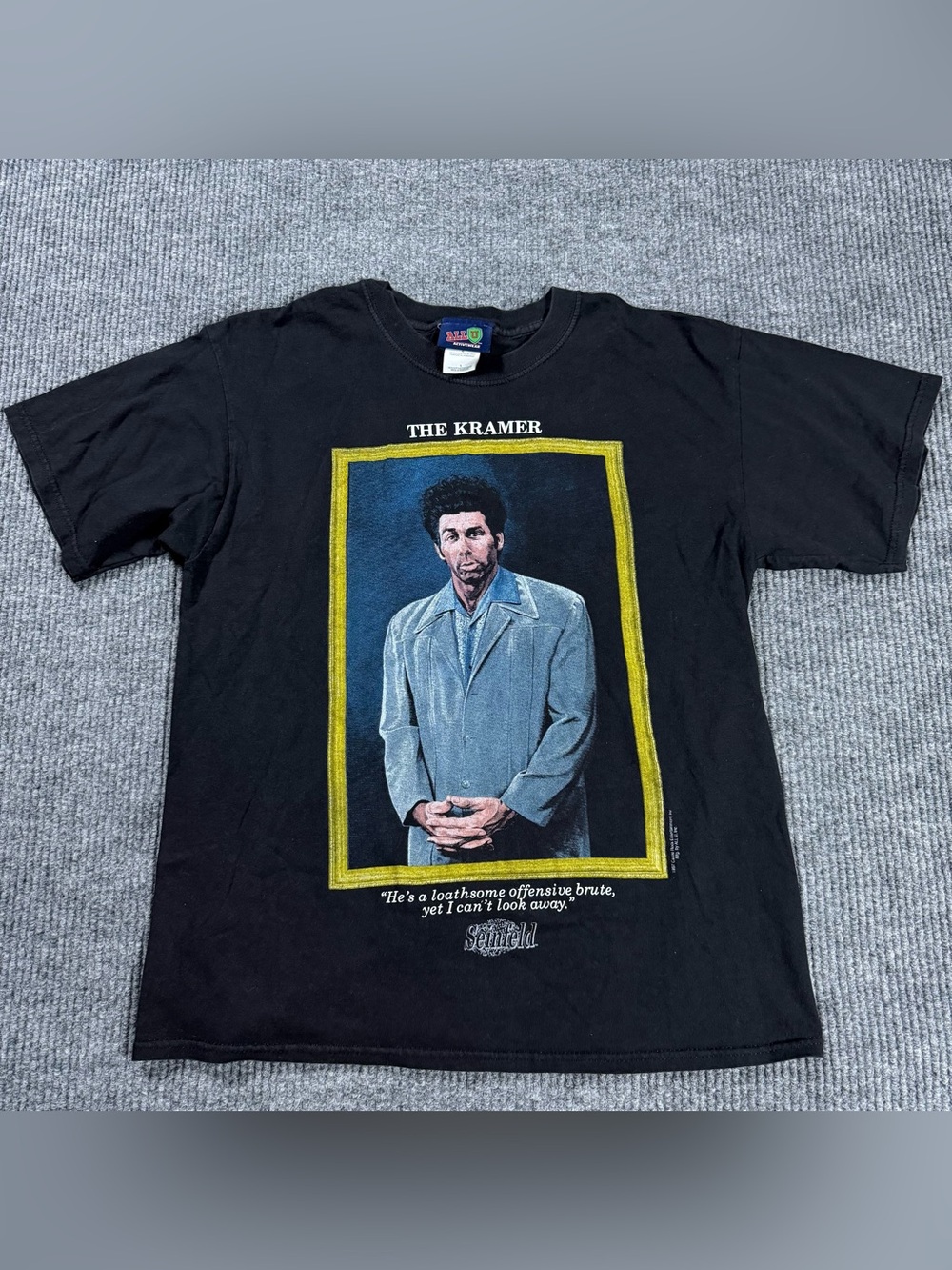 Vintage 1997 SEINFELD Shirt The Kramer Shirt All U Activewear Mens Black Sz L